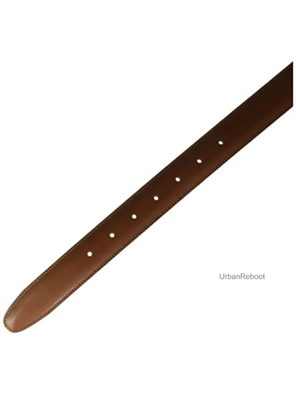 Men's Genuine Leather Belt with Silver Prong Buckle, 1.18